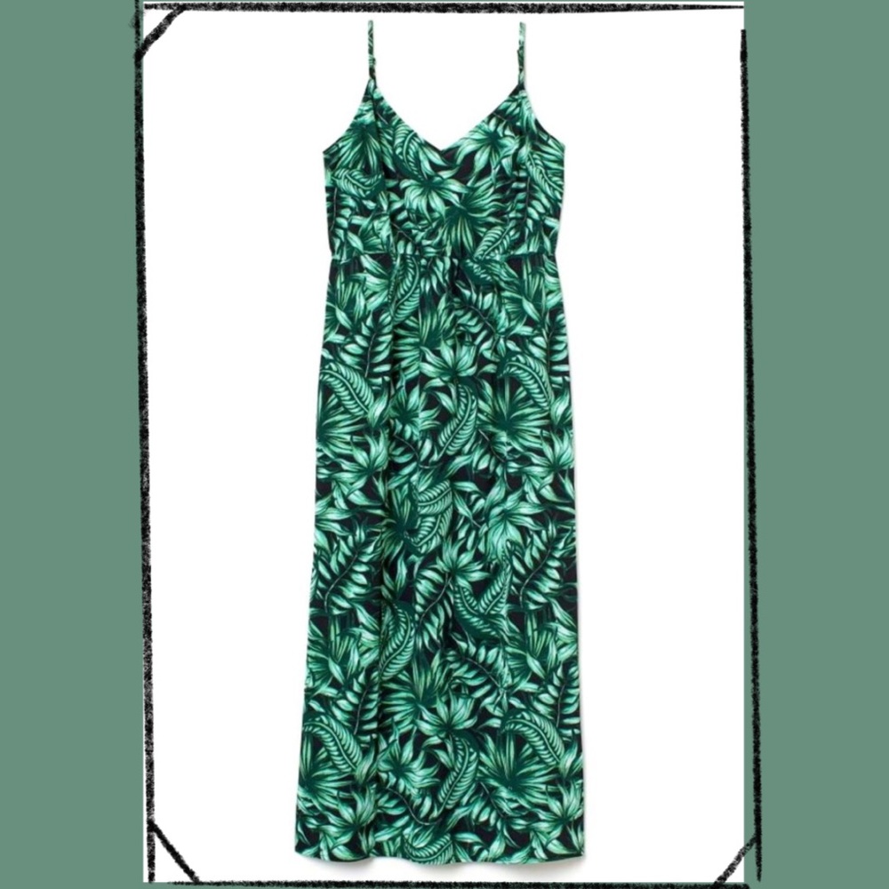H&M maxi Black and Green dress💚🖤
